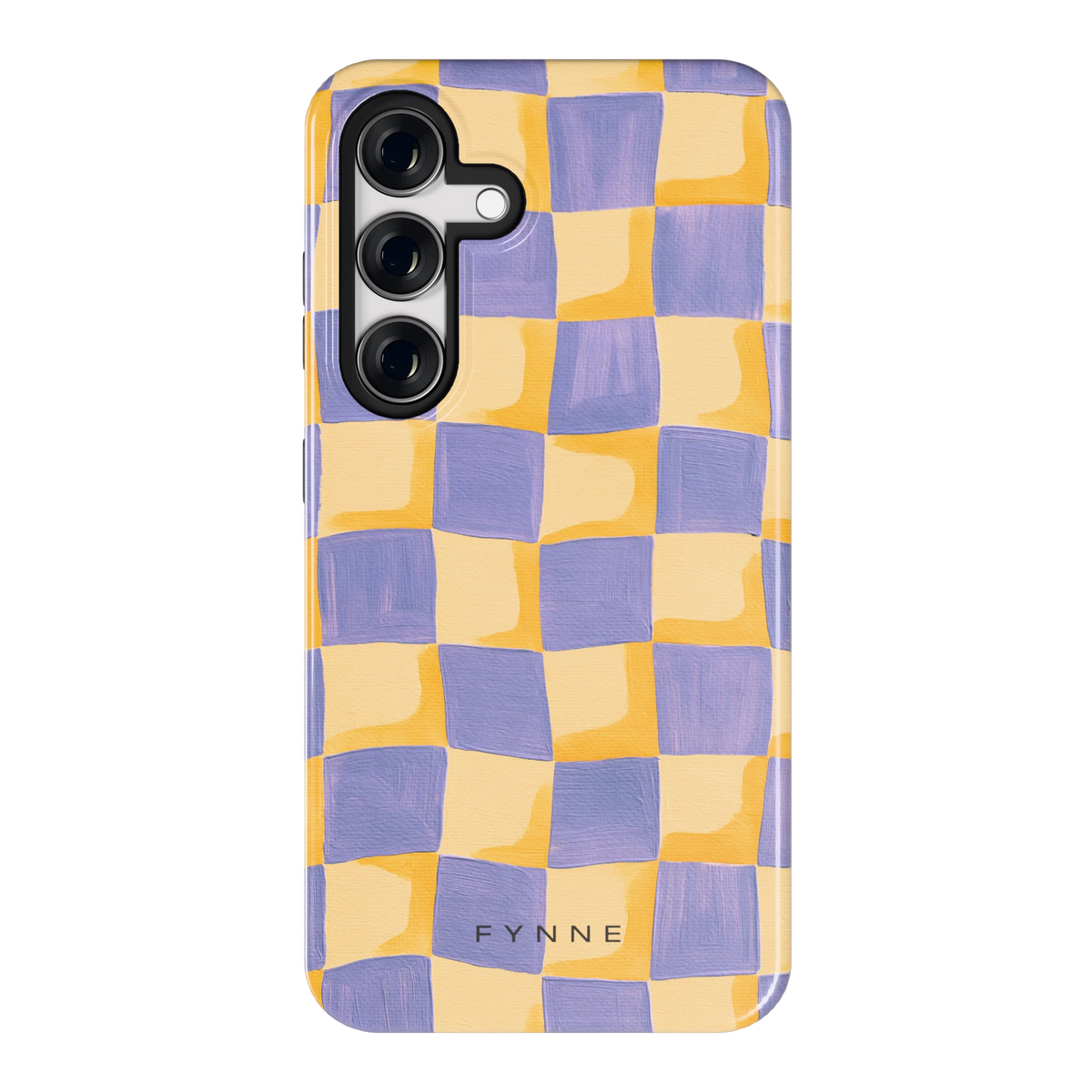 Golvend Dambord hoesje voor Galaxy S24, achterkant