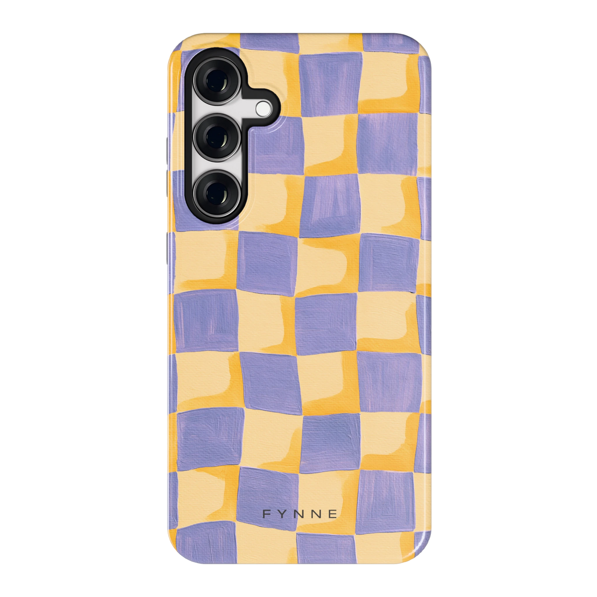Golvend Dambord hoesje voor Galaxy S24+, achterkant