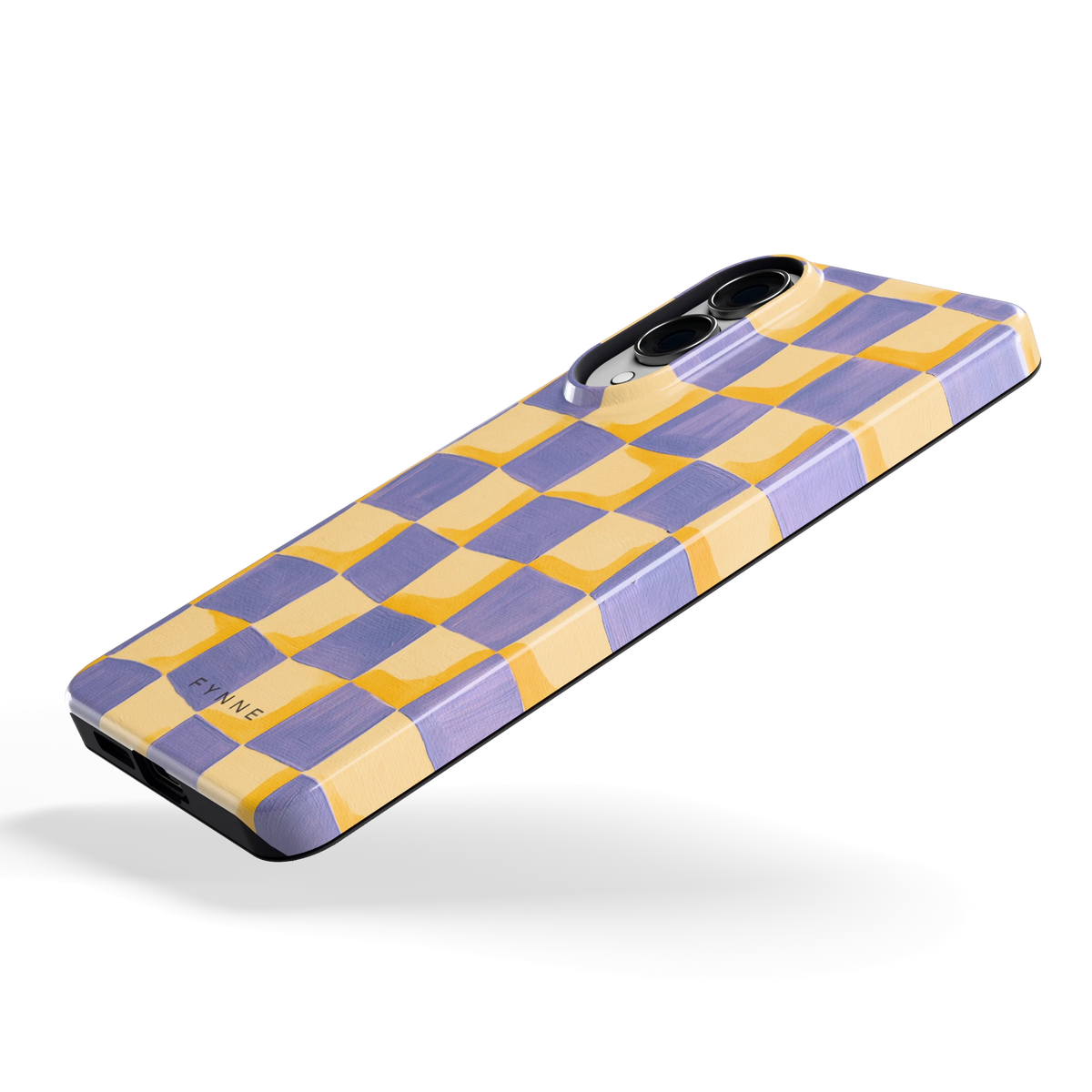 Golvend Dambord hoesje voor Galaxy S25 Edge, schuin