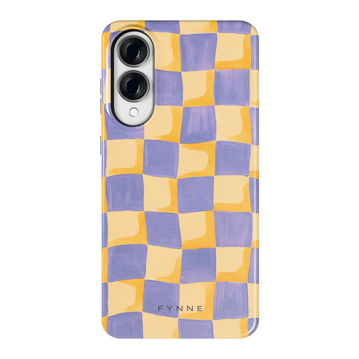 Golvend Dambord hoesje voor Galaxy S25 Edge, achterkant