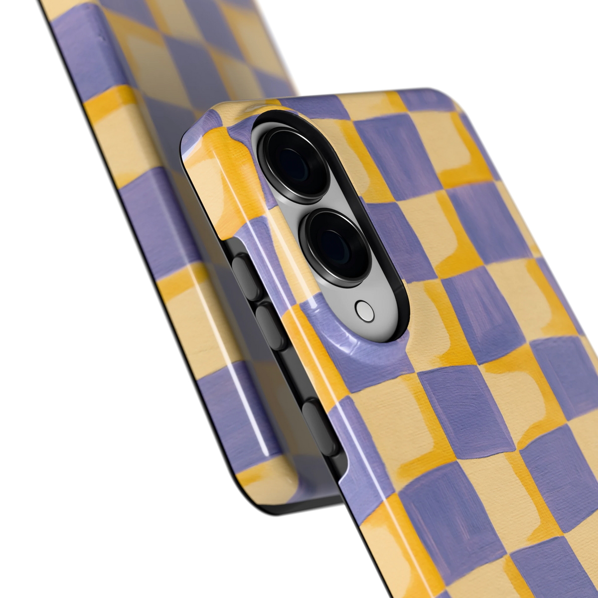 Golvend Dambord hoesje voor Galaxy S25 Edge, close-up