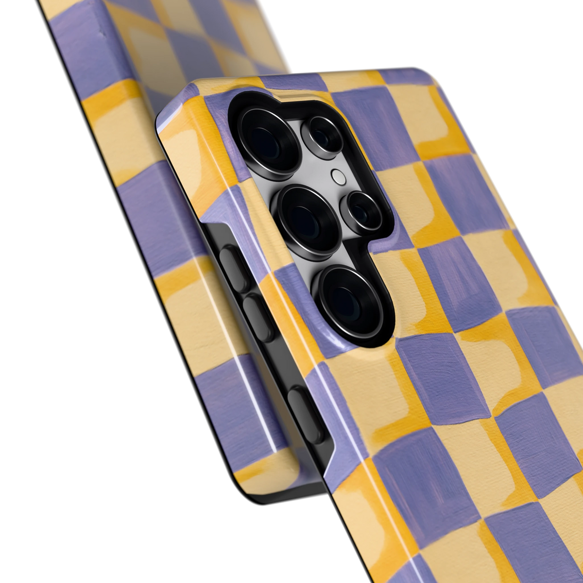 Golvend Dambord hoesje voor Galaxy S25 Ultra, close-up