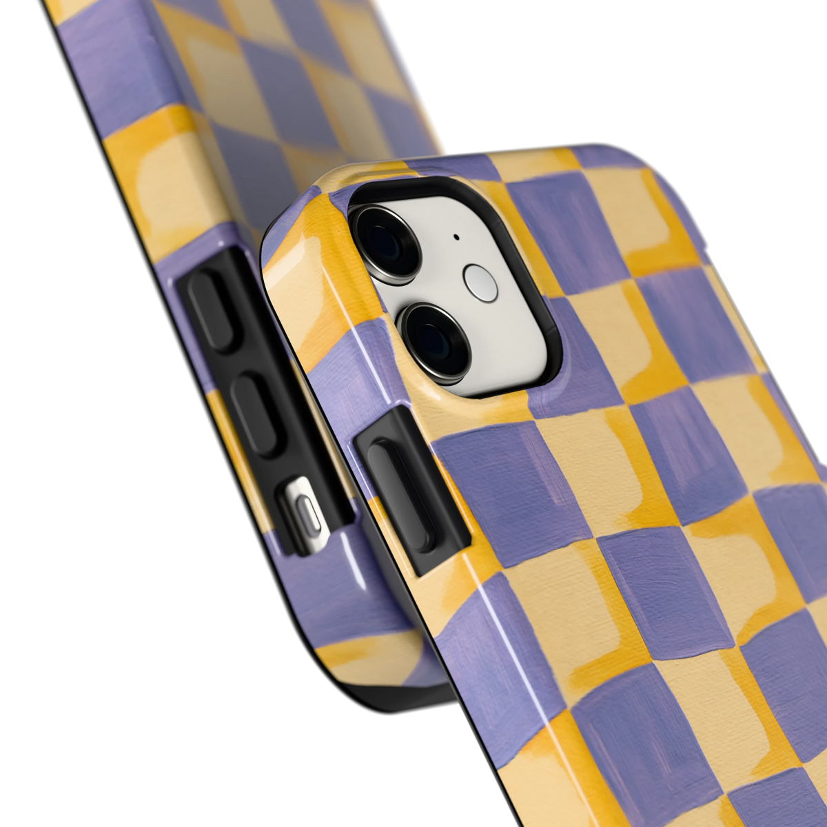 Golvend Dambord hoesje voor iPhone 11, close-up
