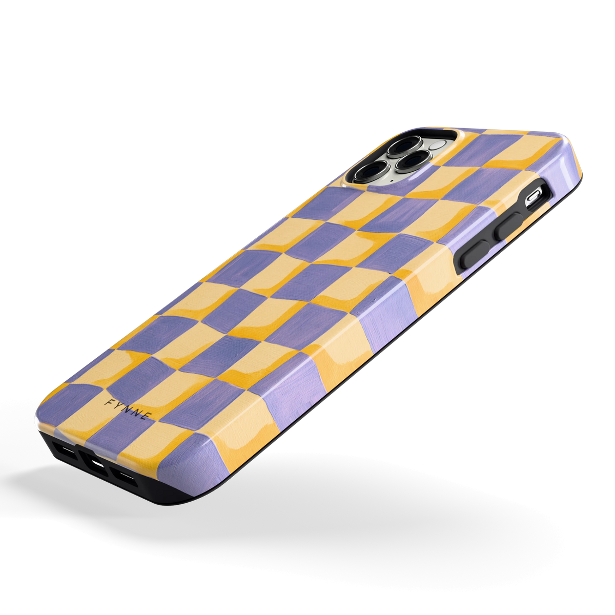 Golvend Dambord hoesje voor iPhone 11 Pro Max, schuin