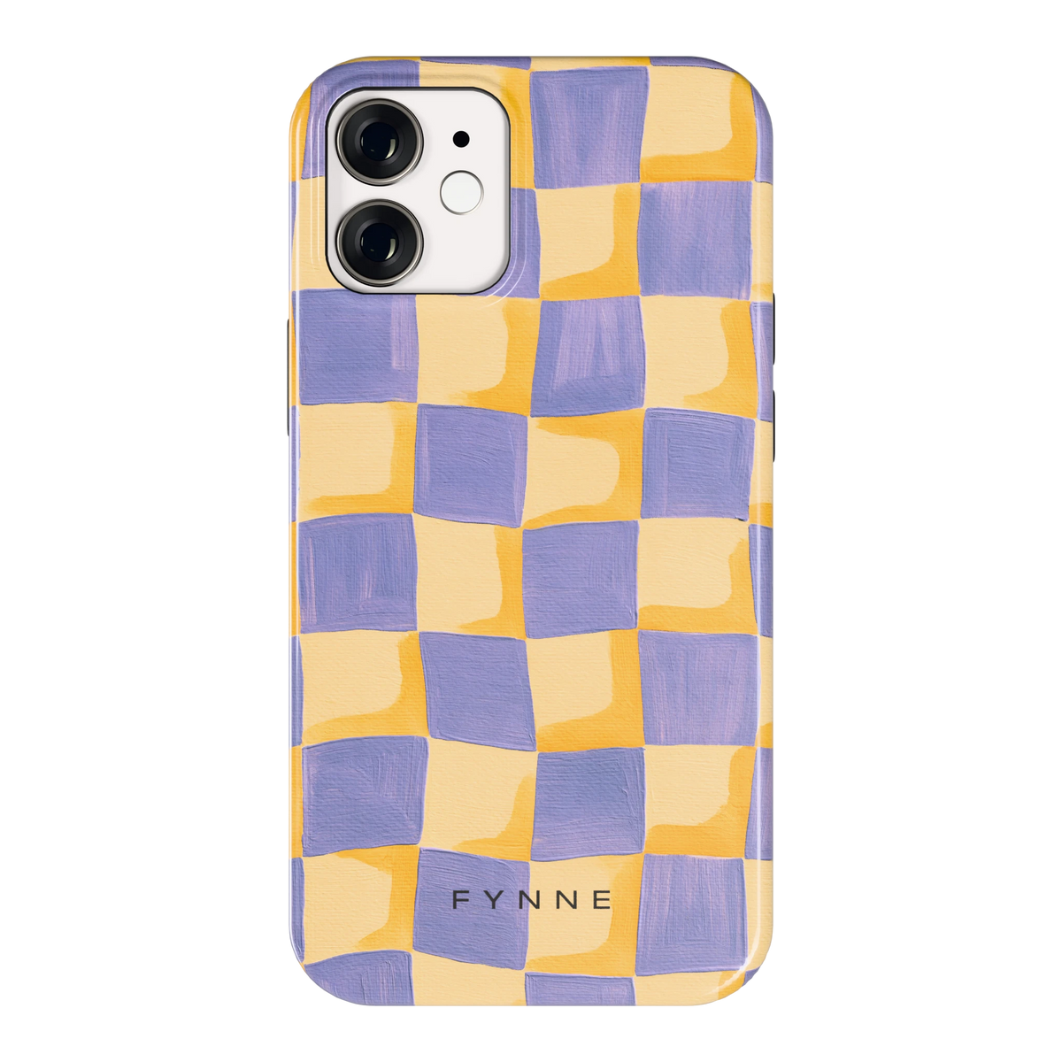 Golvend Dambord hoesje voor iPhone 12 mini, achterkant
