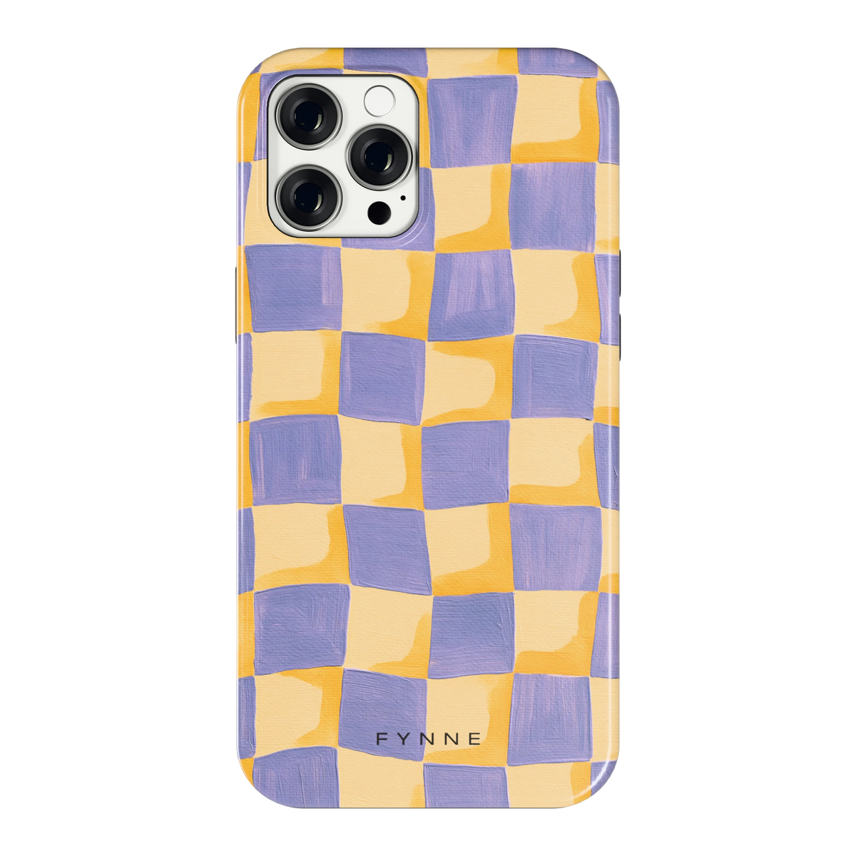 Golvend Dambord hoesje voor iPhone 12 Pro Max, achterkant
