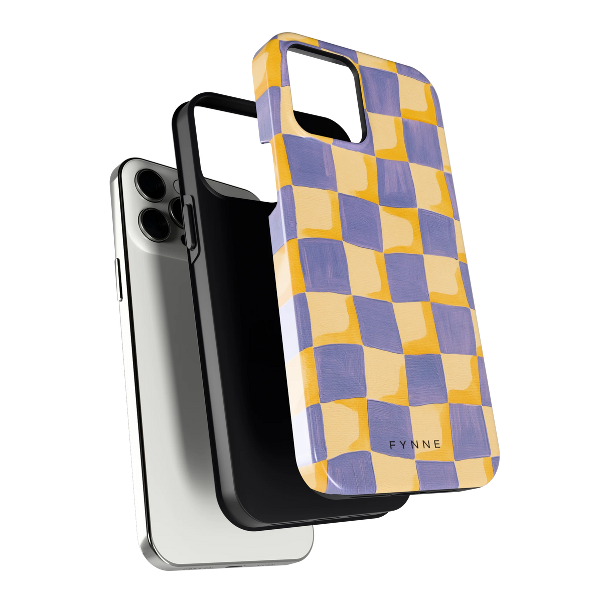 Golvend Dambord hoesje voor iPhone 12 Pro Max, los van de telefoon