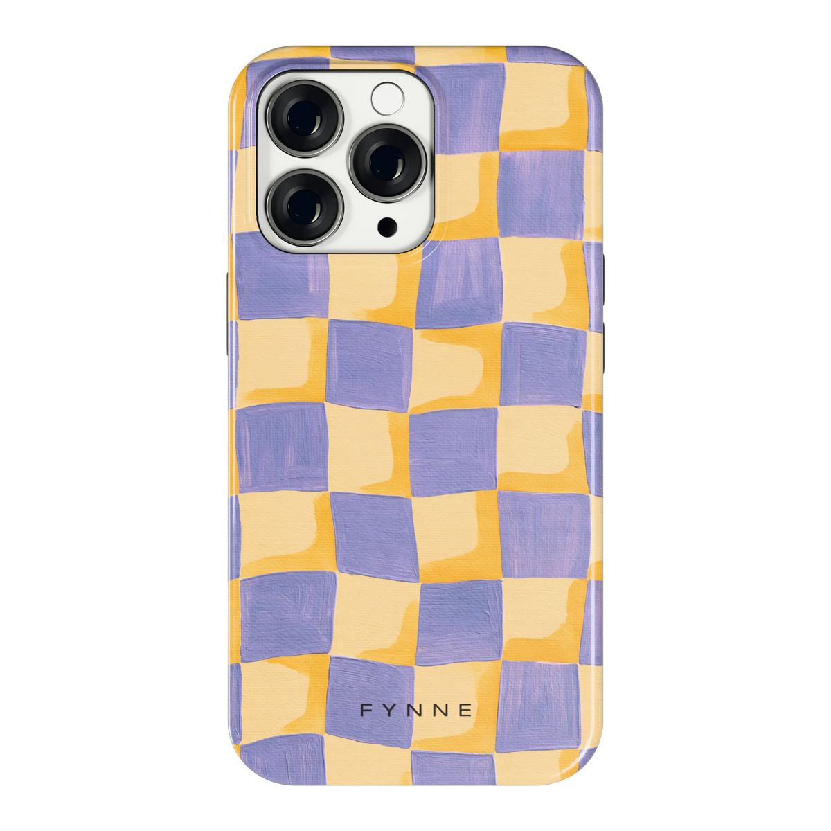 Golvend Dambord hoesje voor iPhone 13 Pro, achterkant