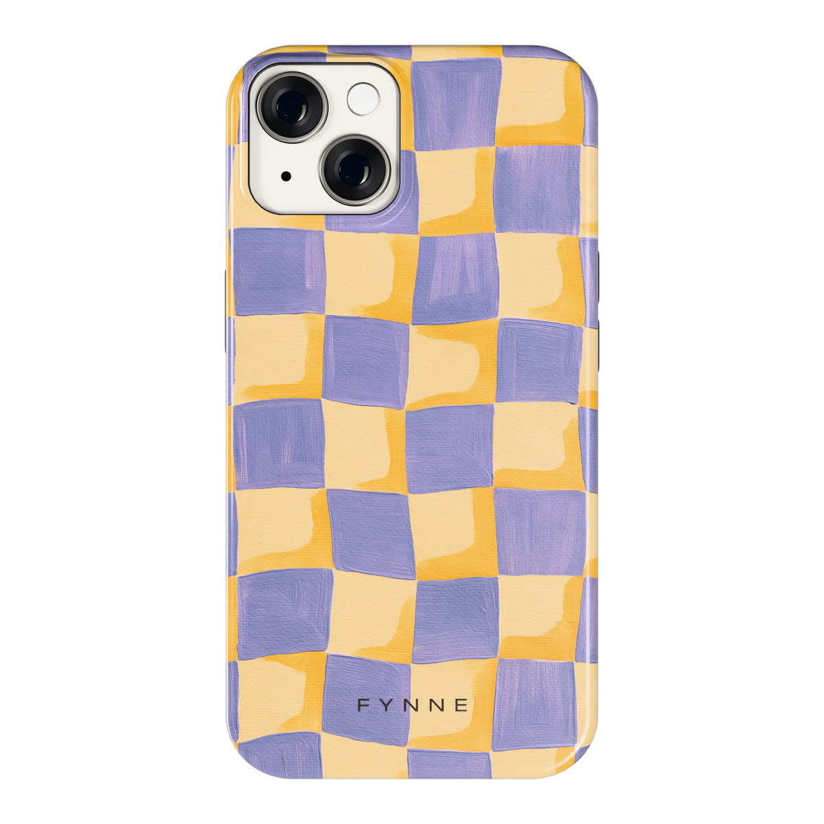 Golvend Dambord hoesje voor iPhone 14, achterkant