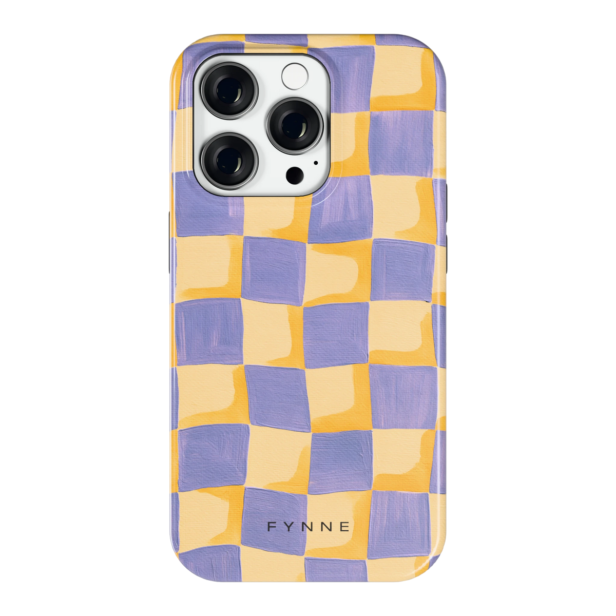 Golvend Dambord hoesje voor iPhone 14 Pro, achterkant