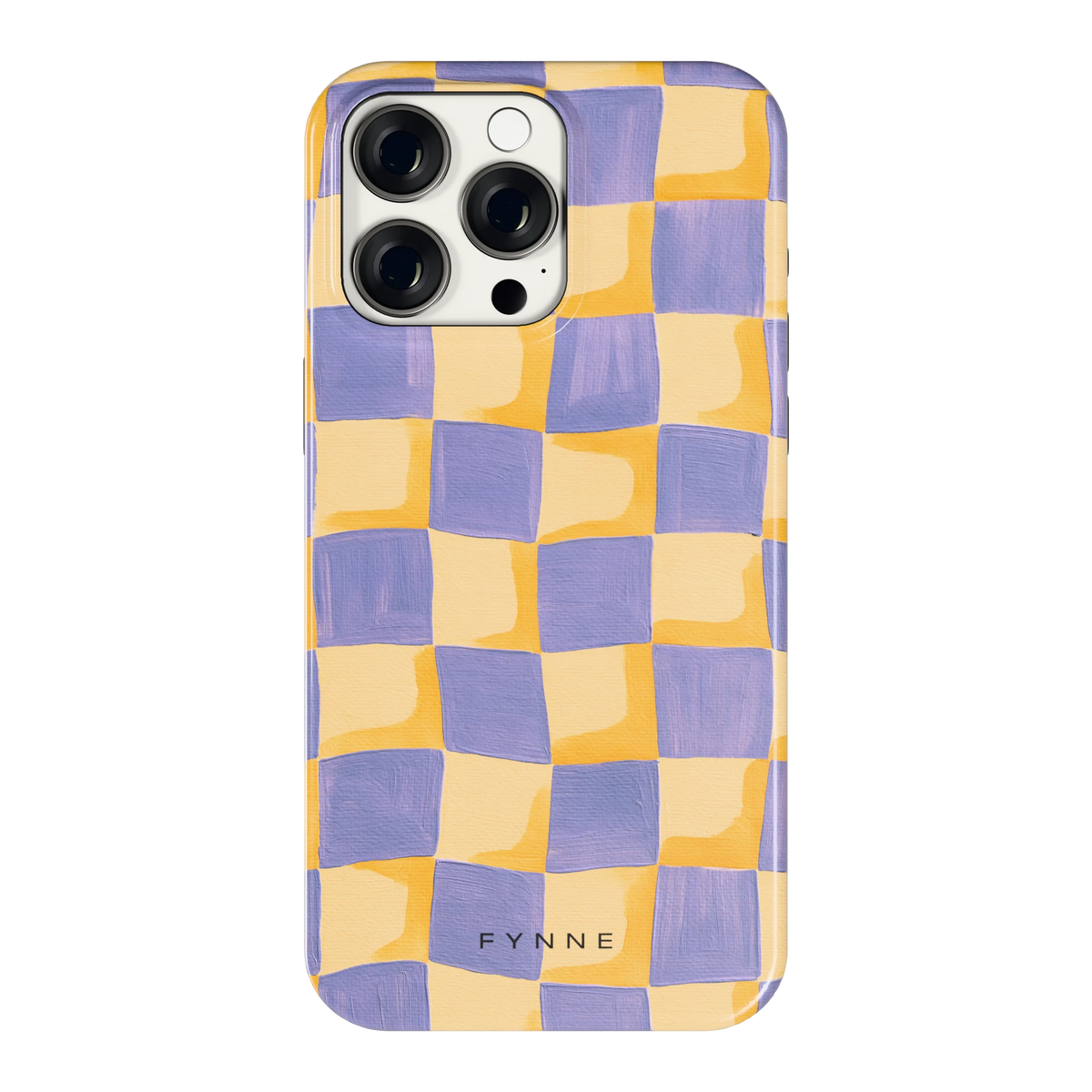 Golvend Dambord hoesje voor iPhone 15 Pro Max, achterkant