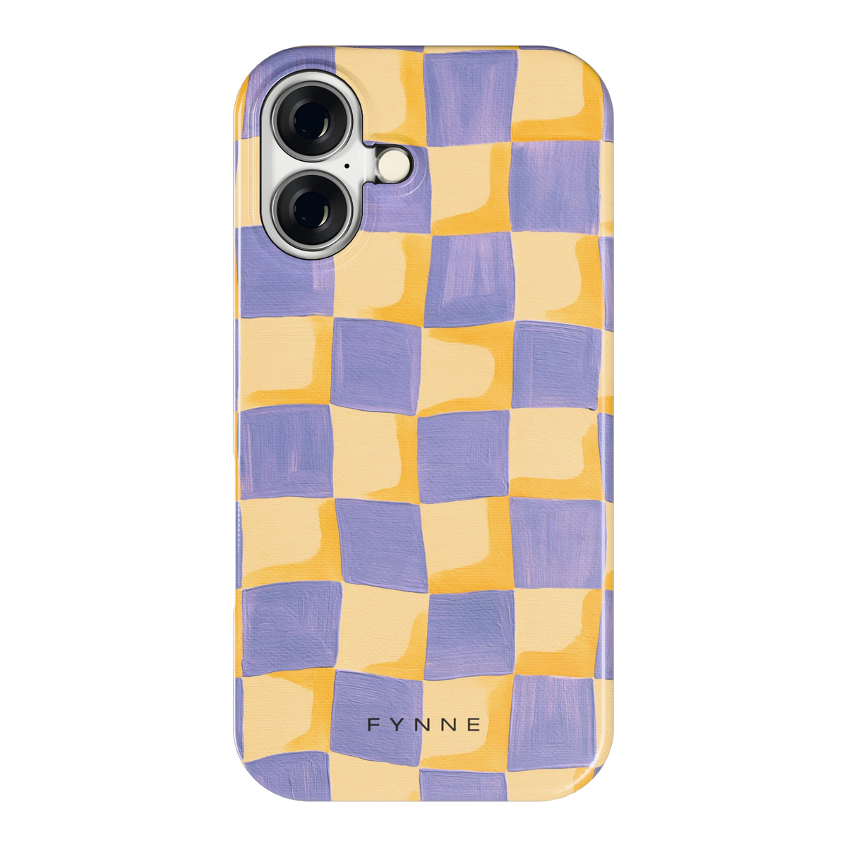 Golvend Dambord hoesje voor iPhone 16, achterkant