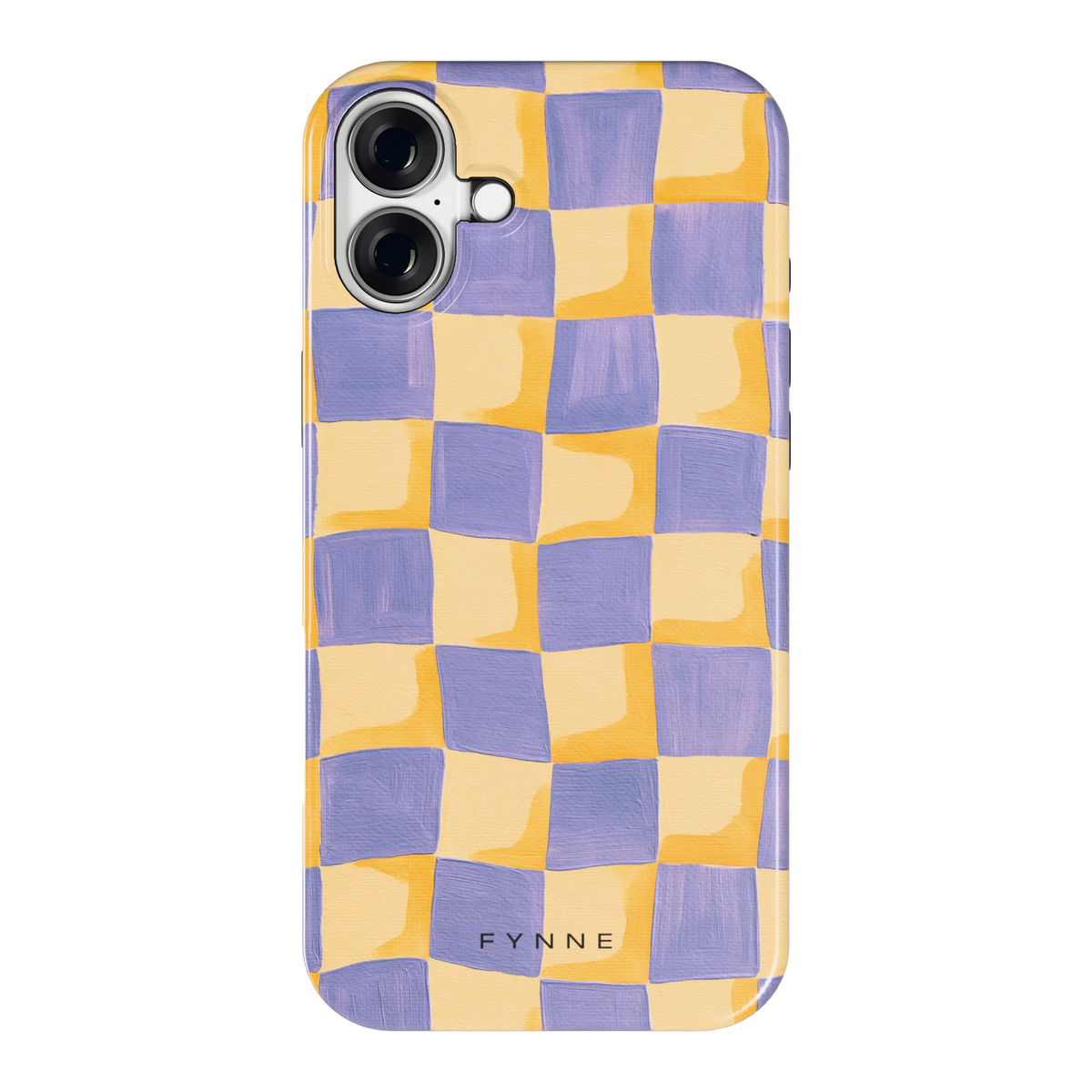 Golvend Dambord hoesje voor iPhone 16 Plus, achterkant