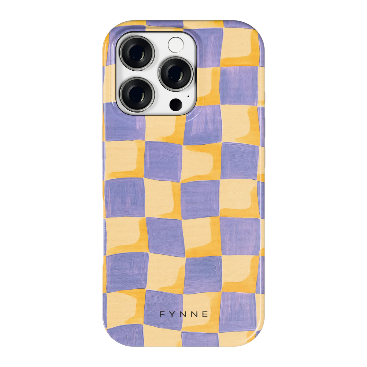 Golvend Dambord hoesje voor iPhone 16 Pro, achterkant