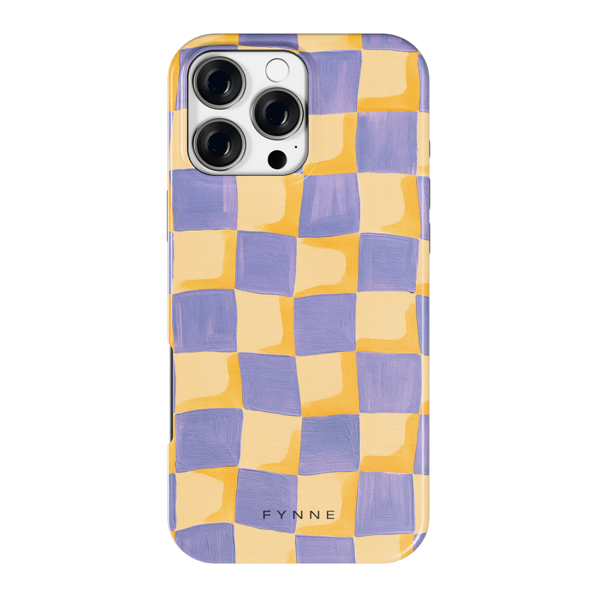Golvend Dambord hoesje voor iPhone 16 Pro Max, achterkant