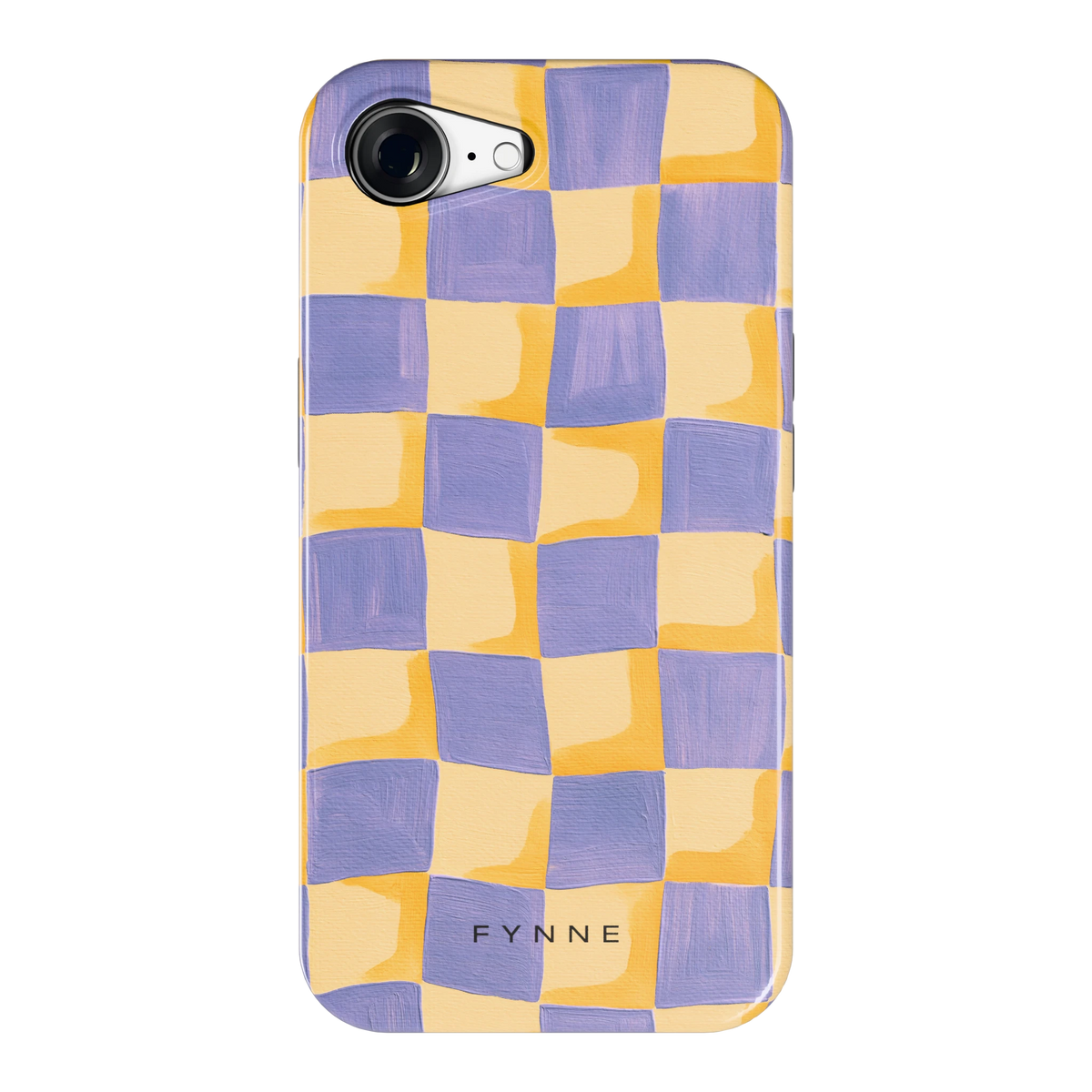 Golvend Dambord hoesje voor iPhone 16e, achterkant