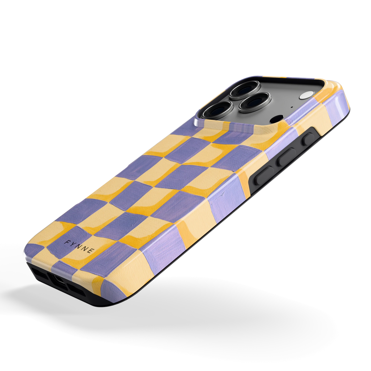 Golvend Dambord hoesje voor iPhone 17 Pro, schuin