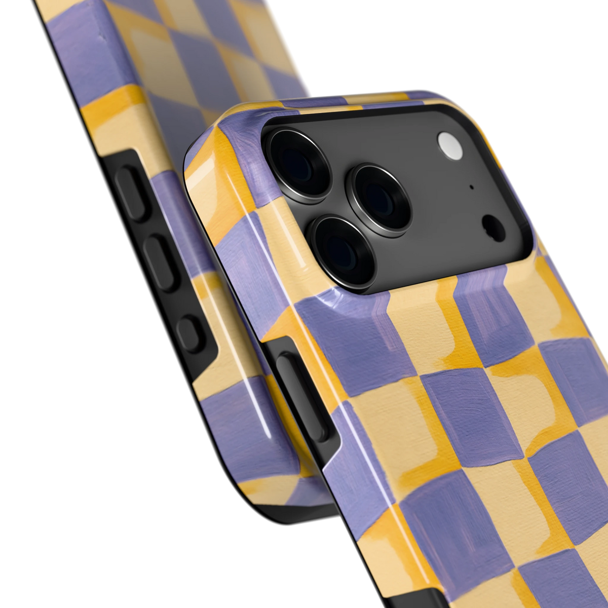 Golvend Dambord hoesje voor iPhone 17 Pro Max, close-up