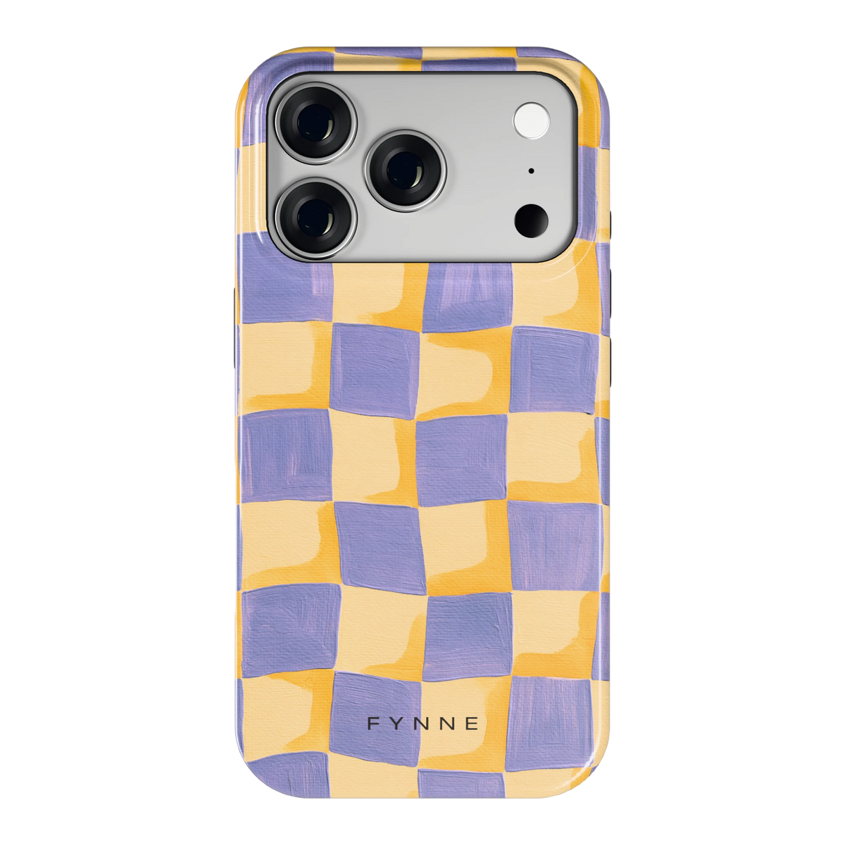 Golvend Dambord hoesje voor iPhone 18 Pro, achterkant