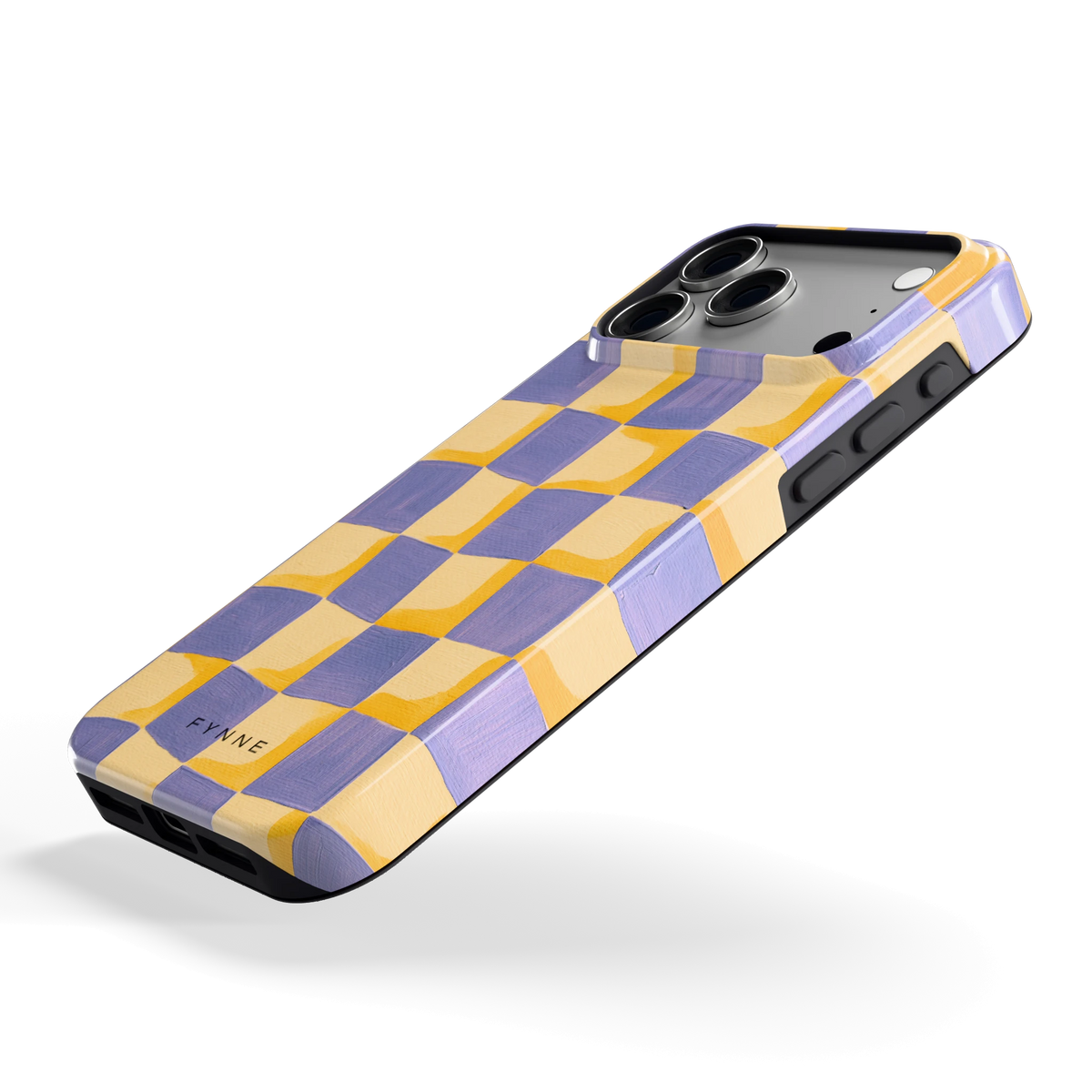 Golvend Dambord hoesje voor iPhone 18 Pro Max, schuin