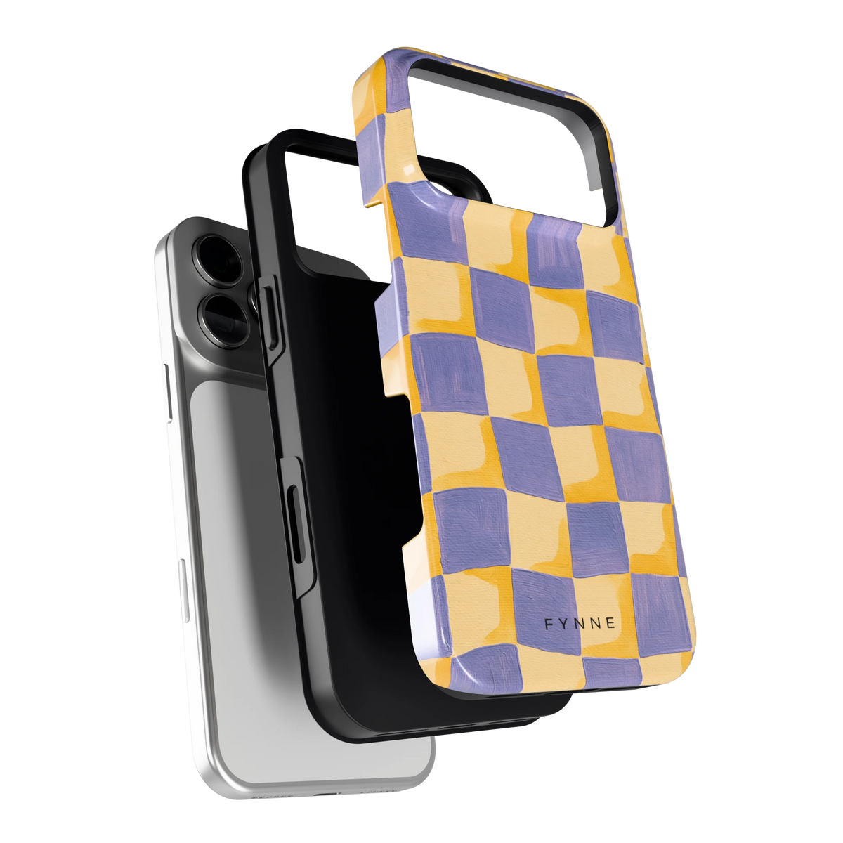 Golvend Dambord hoesje voor iPhone 18 Pro Max, los van de telefoon