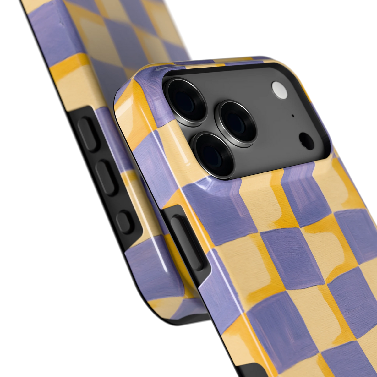 Golvend Dambord hoesje voor iPhone 18 Pro Max, close-up