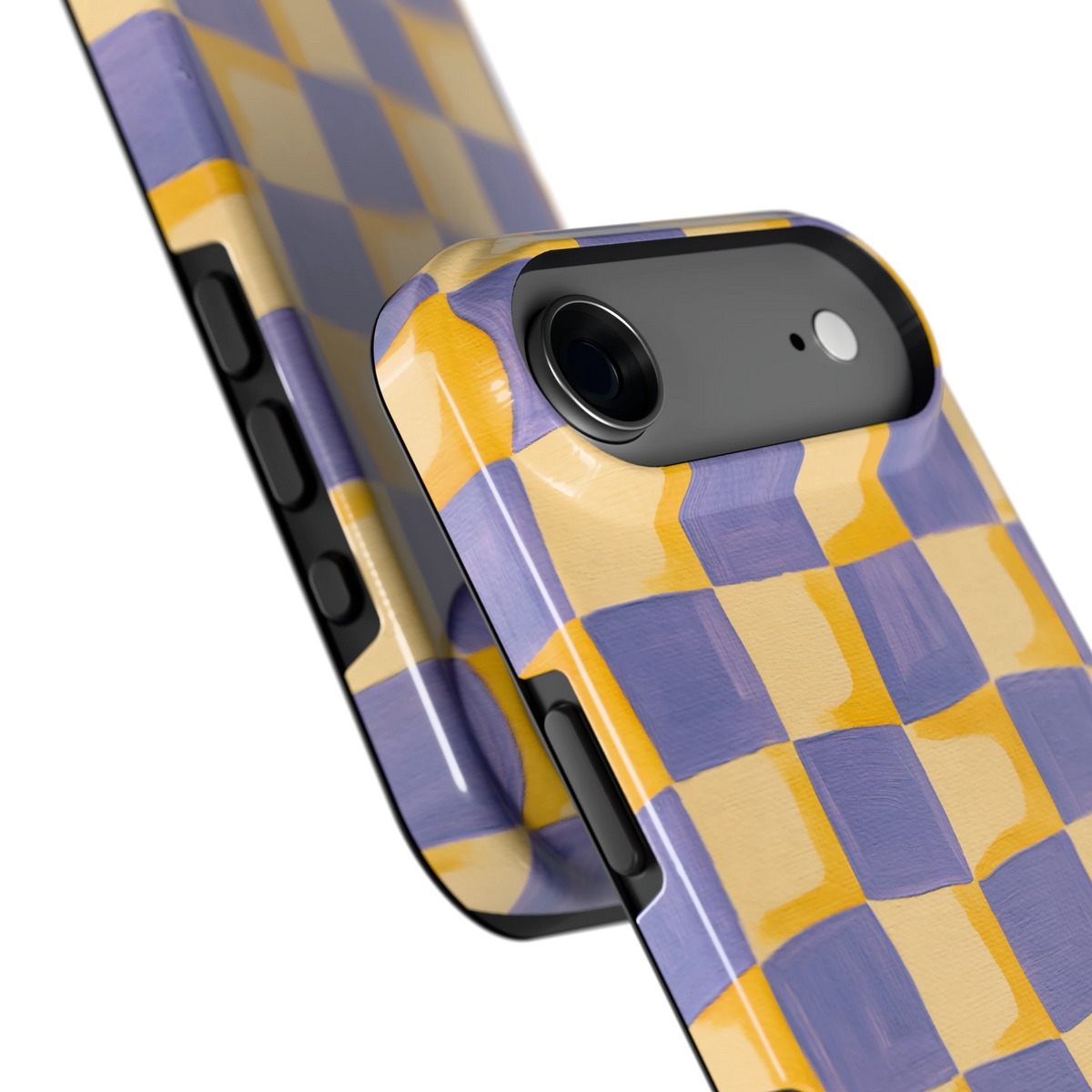 Golvend Dambord hoesje voor iPhone Air, close-up