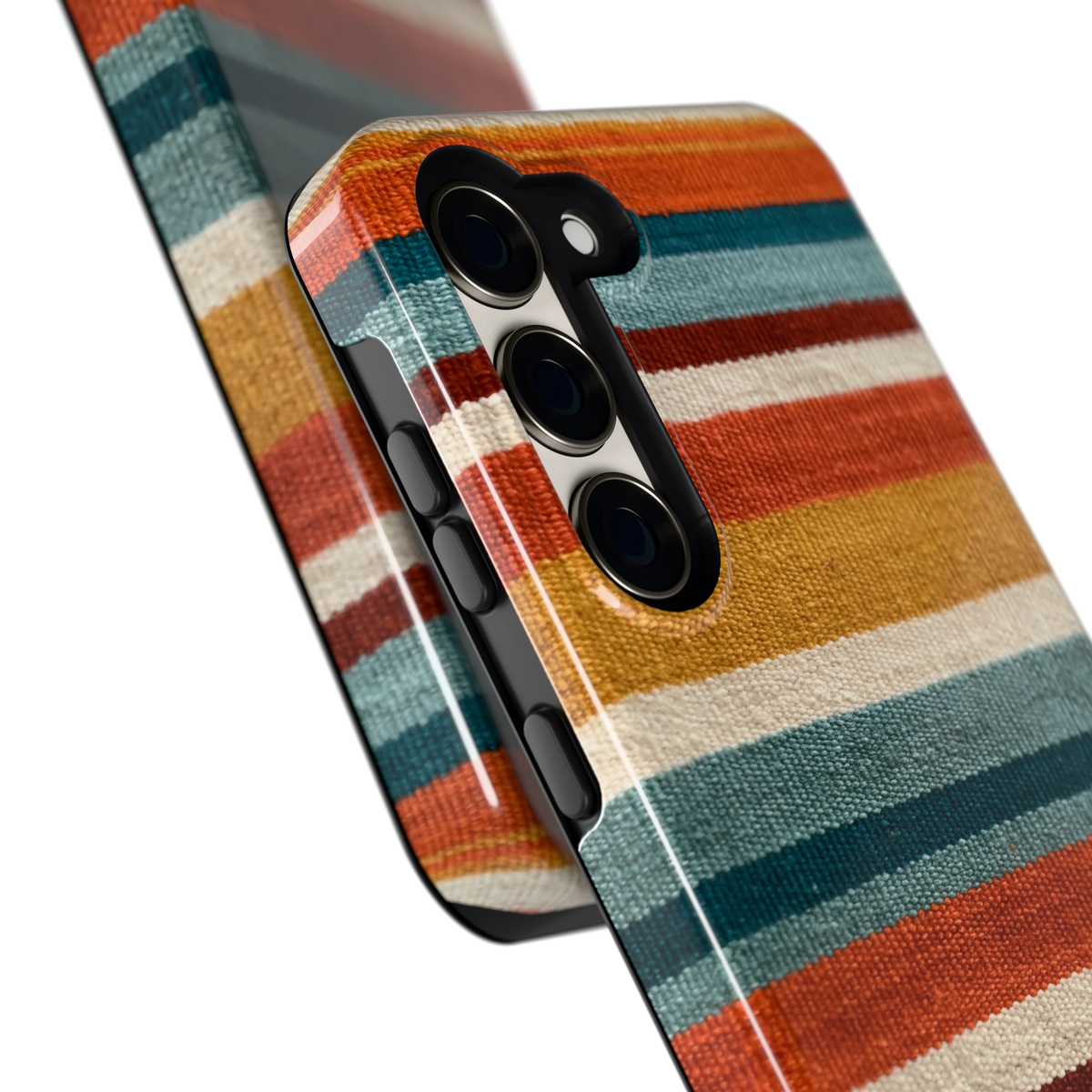 Strepen met weeflook hoesje voor Galaxy S23, close-up
