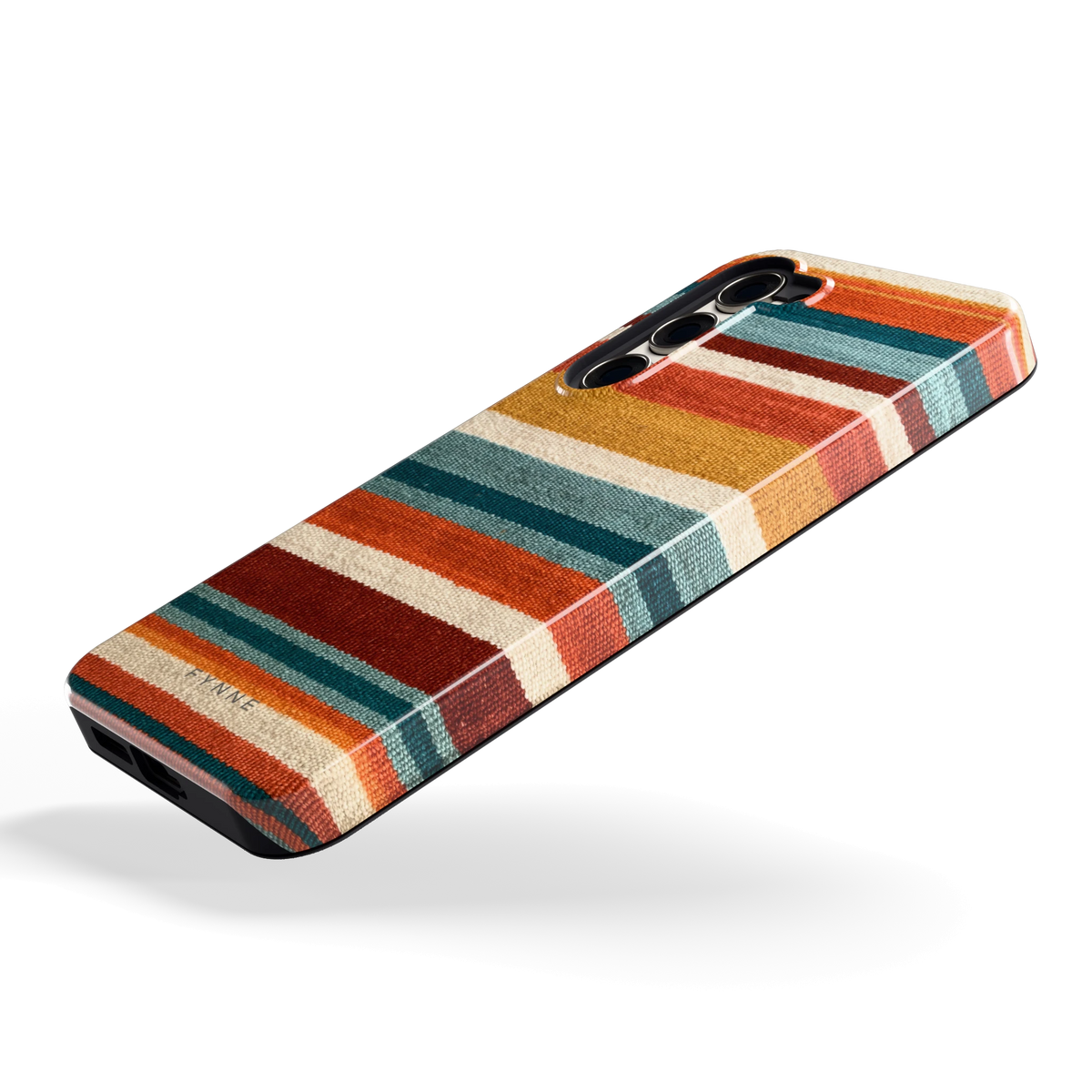 Strepen met weeflook hoesje voor Galaxy S23+, schuin
