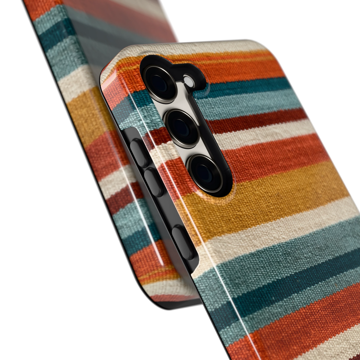 Strepen met weeflook hoesje voor Galaxy S23+, close-up