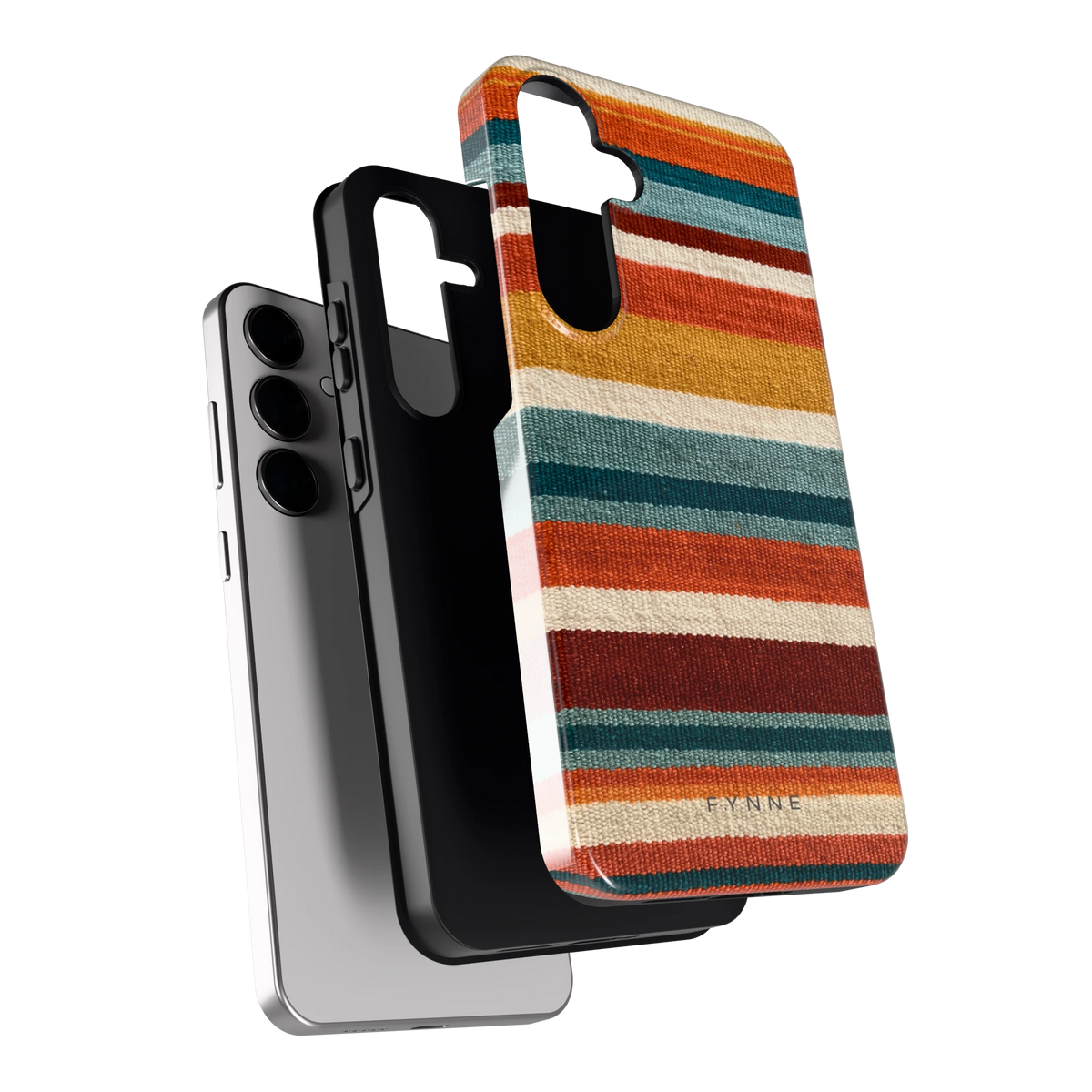 Strepen met weeflook hoesje voor Galaxy S24+, los van de telefoon
