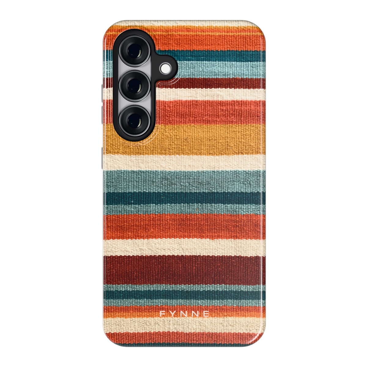 Strepen met weeflook hoesje voor Galaxy S25, achterkant