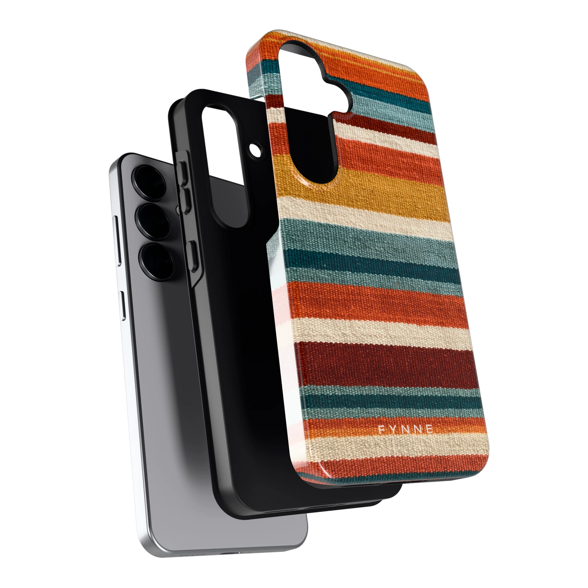 Strepen met weeflook hoesje voor Galaxy S25, los van de telefoon