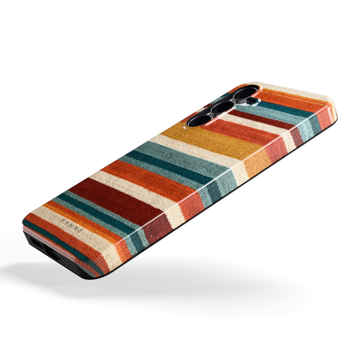 Strepen met weeflook hoesje voor Galaxy S25 FE, schuin