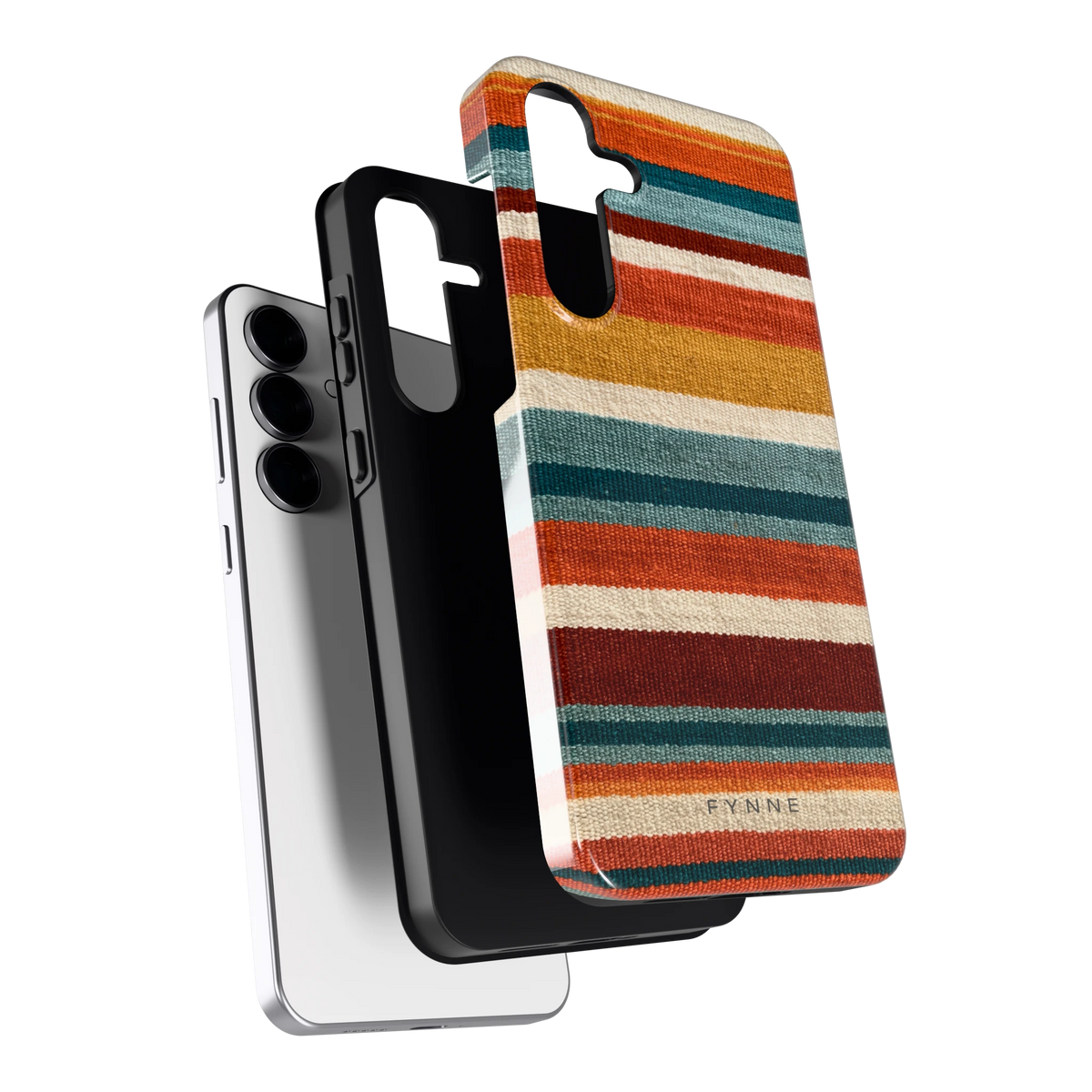 Strepen met weeflook hoesje voor Galaxy S25 FE, los van de telefoon