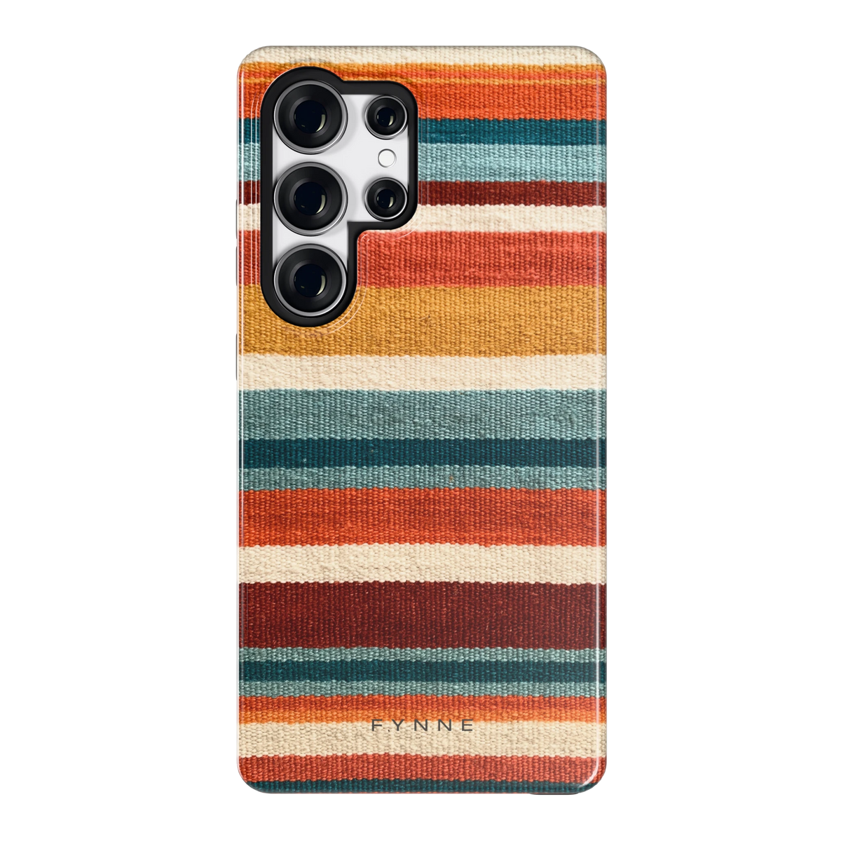 Strepen met weeflook hoesje voor Galaxy S25 Ultra, achterkant