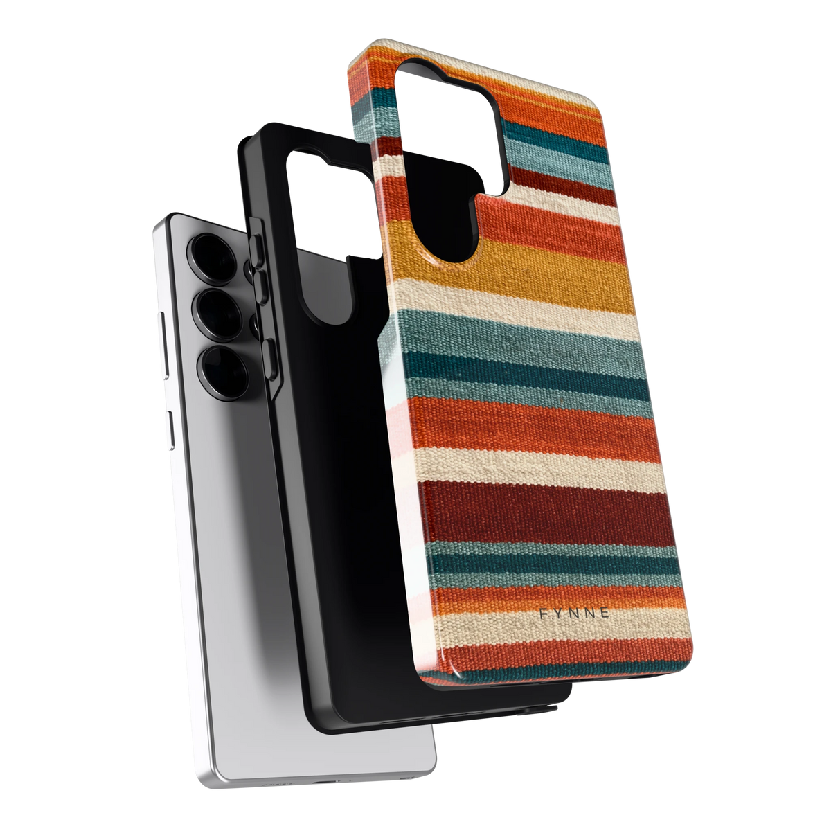 Strepen met weeflook hoesje voor Galaxy S25 Ultra, los van de telefoon