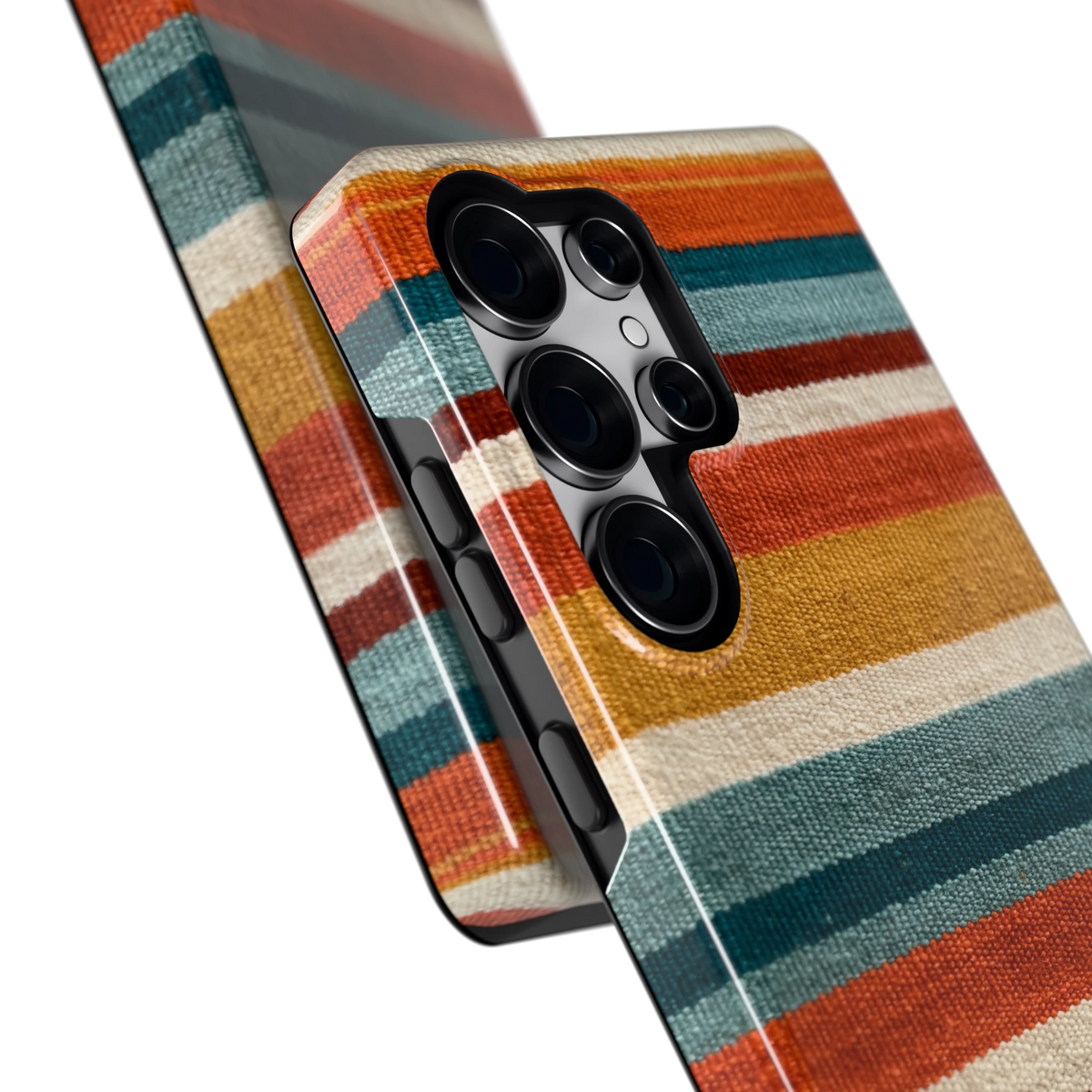 Strepen met weeflook hoesje voor Galaxy S25 Ultra, close-up