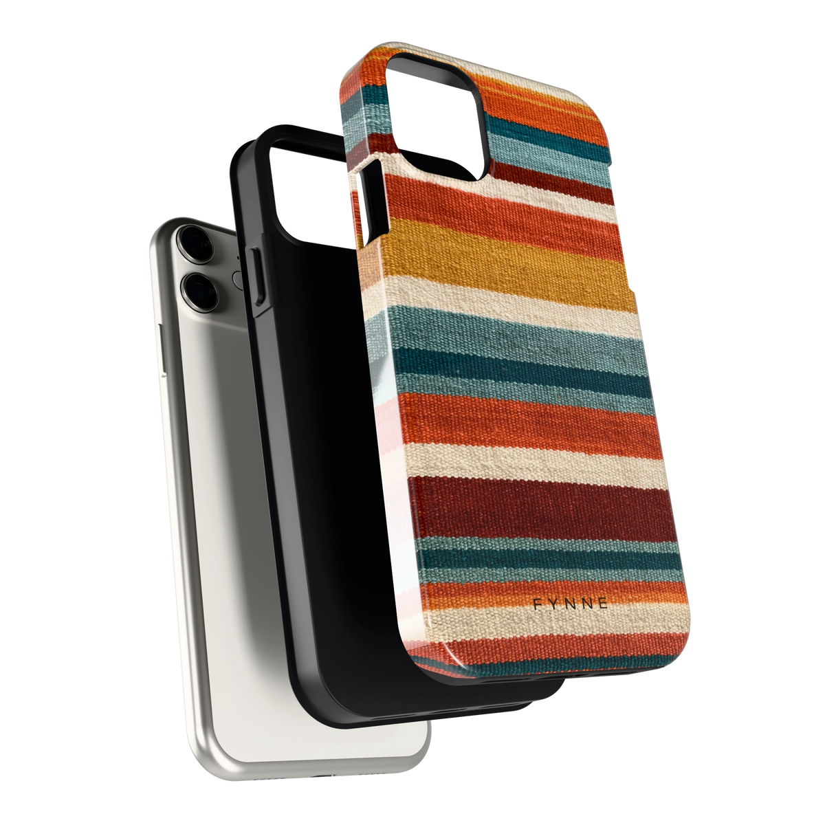 Strepen met weeflook hoesje voor iPhone 11, los van de telefoon
