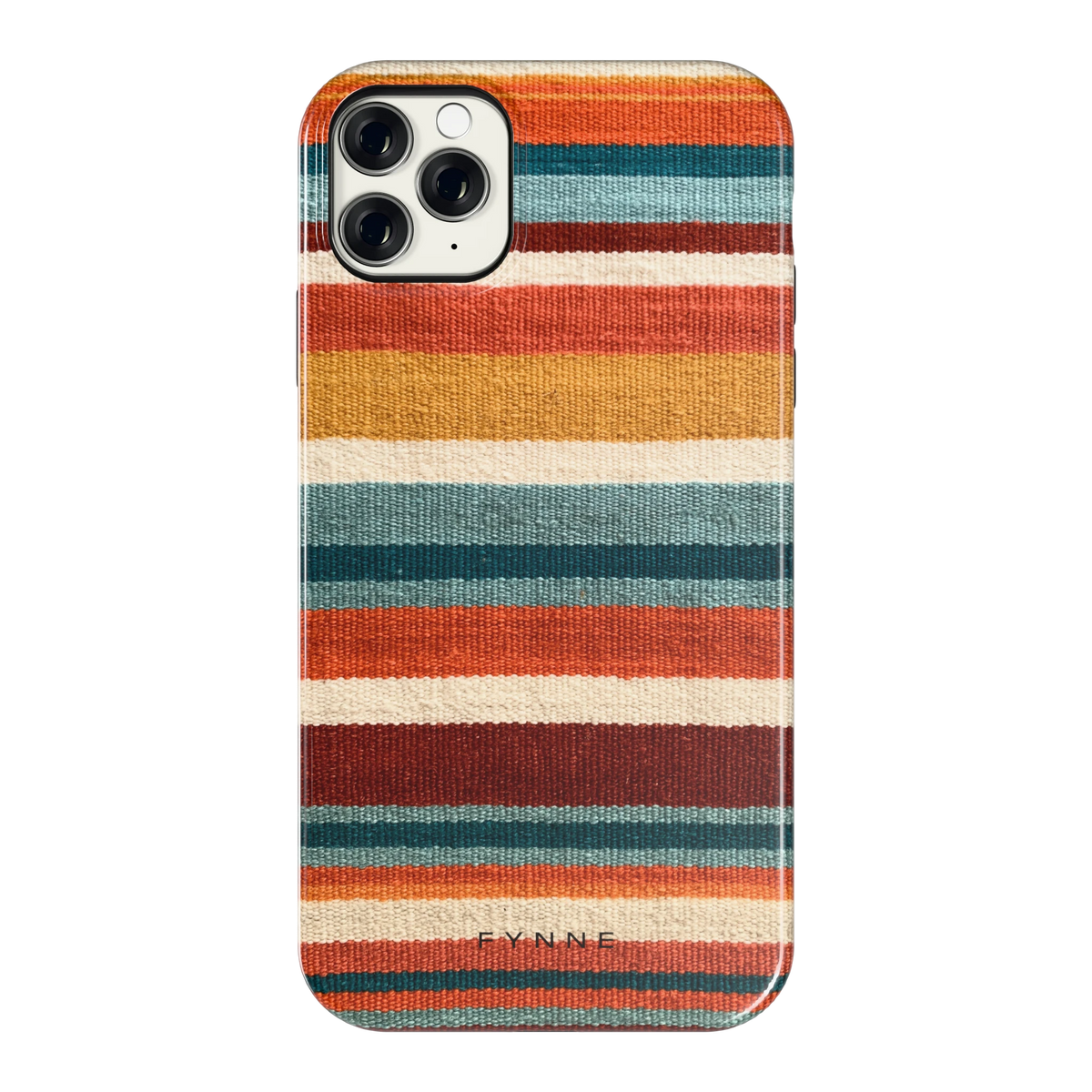 Strepen met weeflook hoesje voor iPhone 11 Pro Max, achterkant