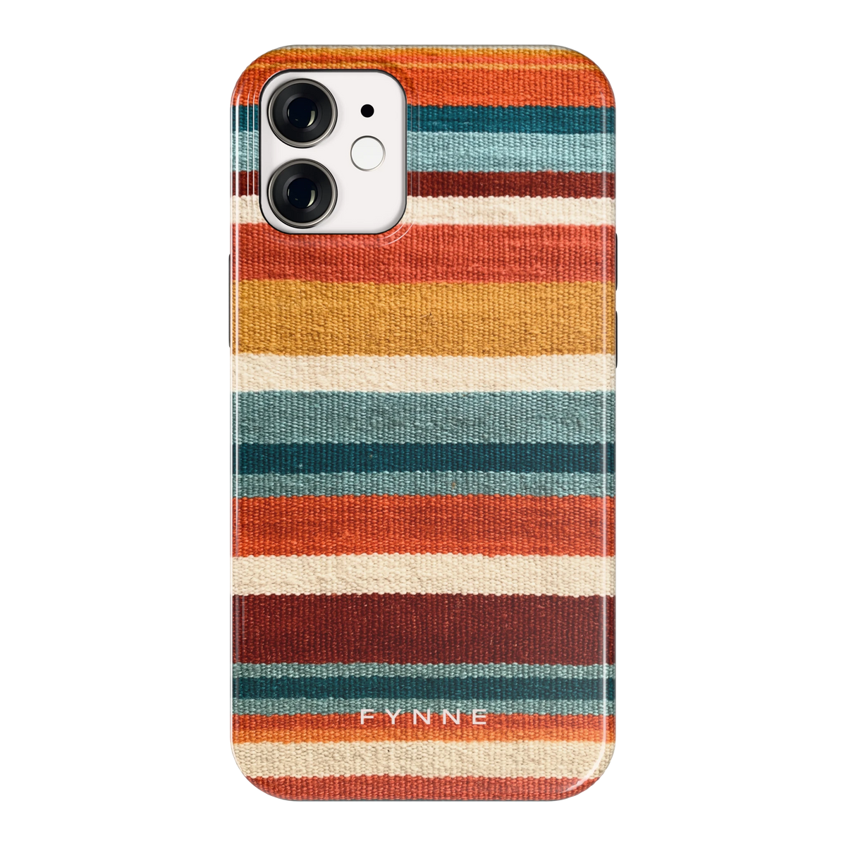 Strepen met weeflook hoesje voor iPhone 12 mini, achterkant