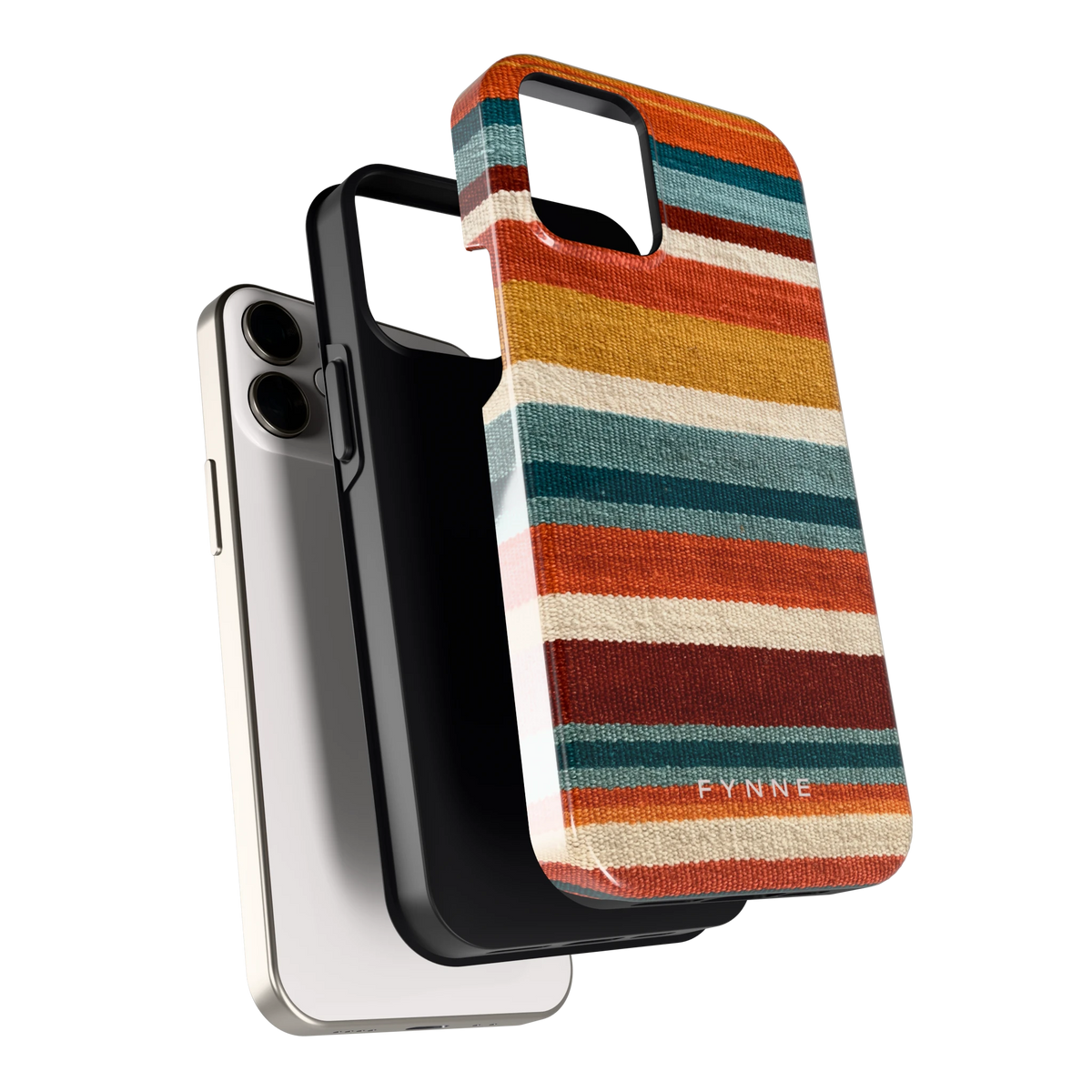 Strepen met weeflook hoesje voor iPhone 12 mini, los van de telefoon