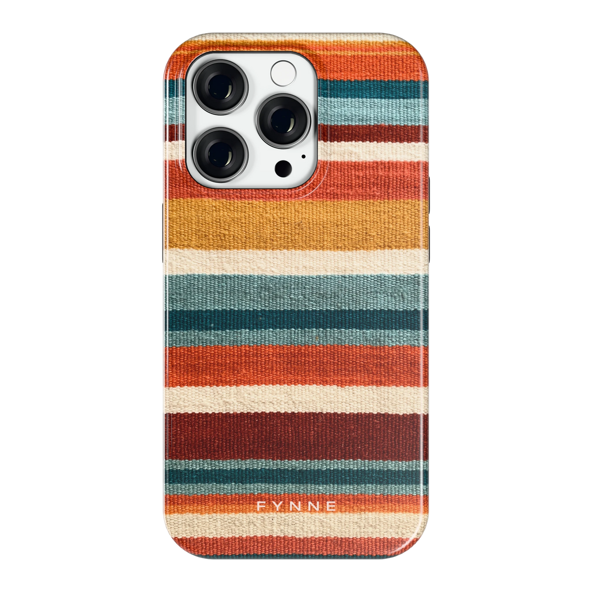 Strepen met weeflook hoesje voor iPhone 14 Pro, achterkant