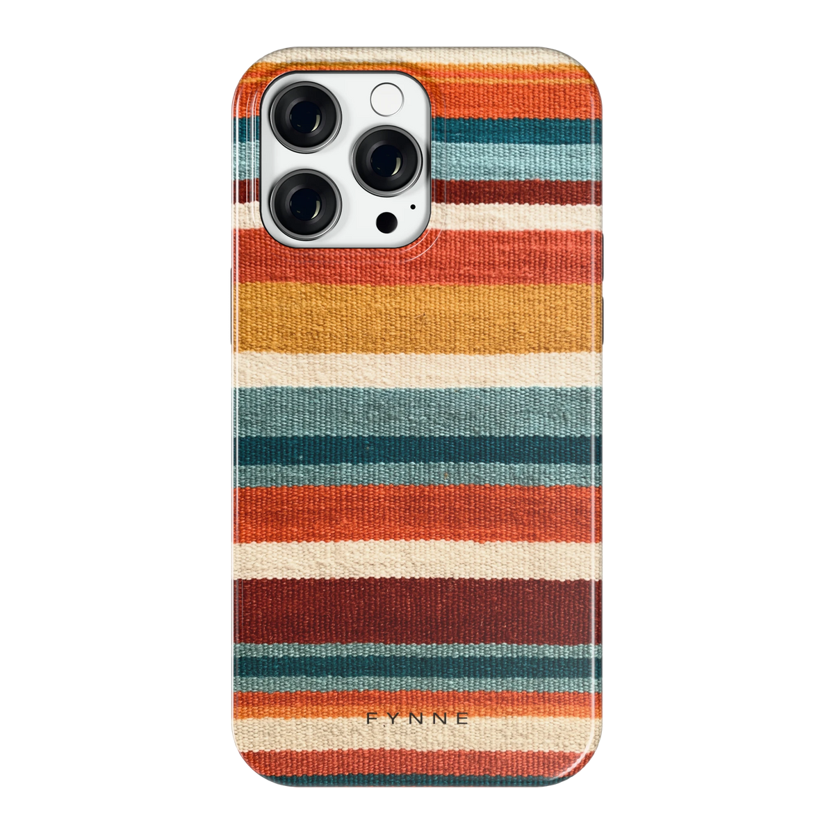 Strepen met weeflook hoesje voor iPhone 14 Pro Max, achterkant