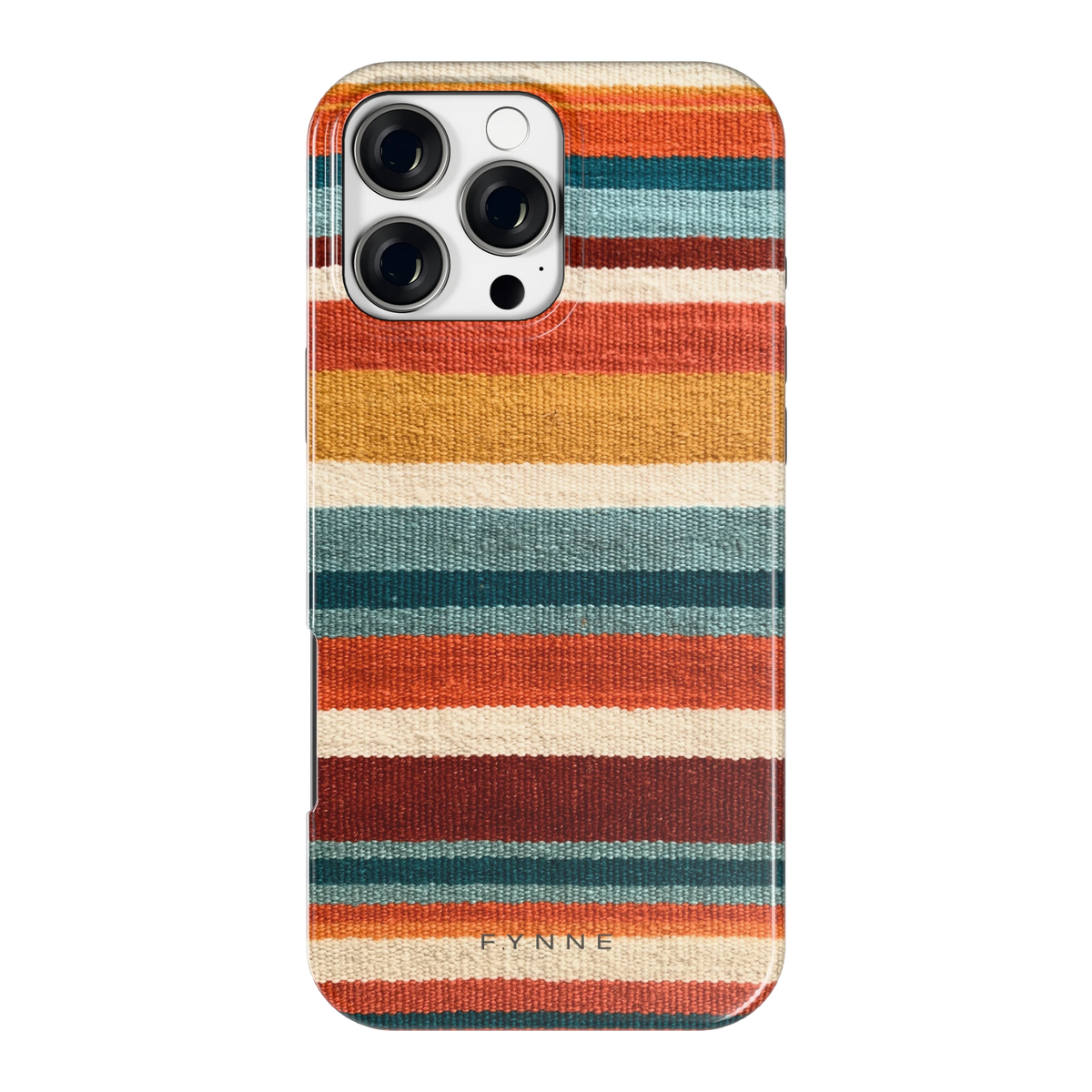 Strepen met weeflook hoesje voor iPhone 16 Pro Max, achterkant