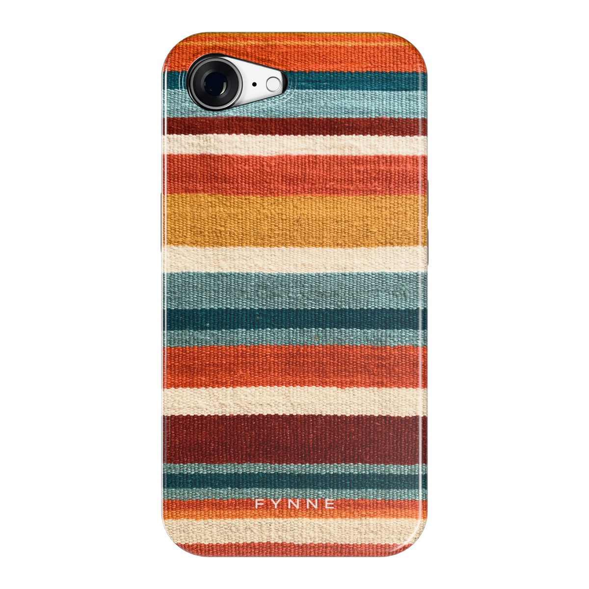 Strepen met weeflook hoesje voor iPhone 16e, achterkant
