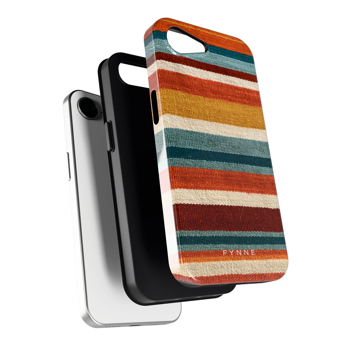 Strepen met weeflook hoesje voor iPhone 16e, los van de telefoon