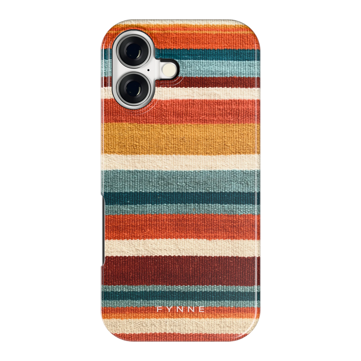 Strepen met weeflook hoesje voor iPhone 17, achterkant