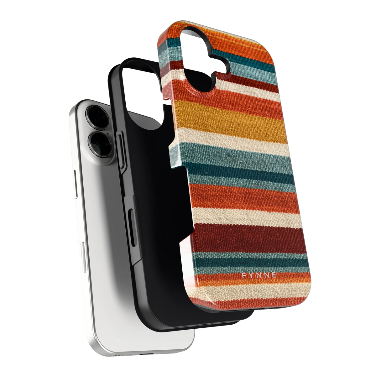 Strepen met weeflook hoesje voor iPhone 17, los van de telefoon