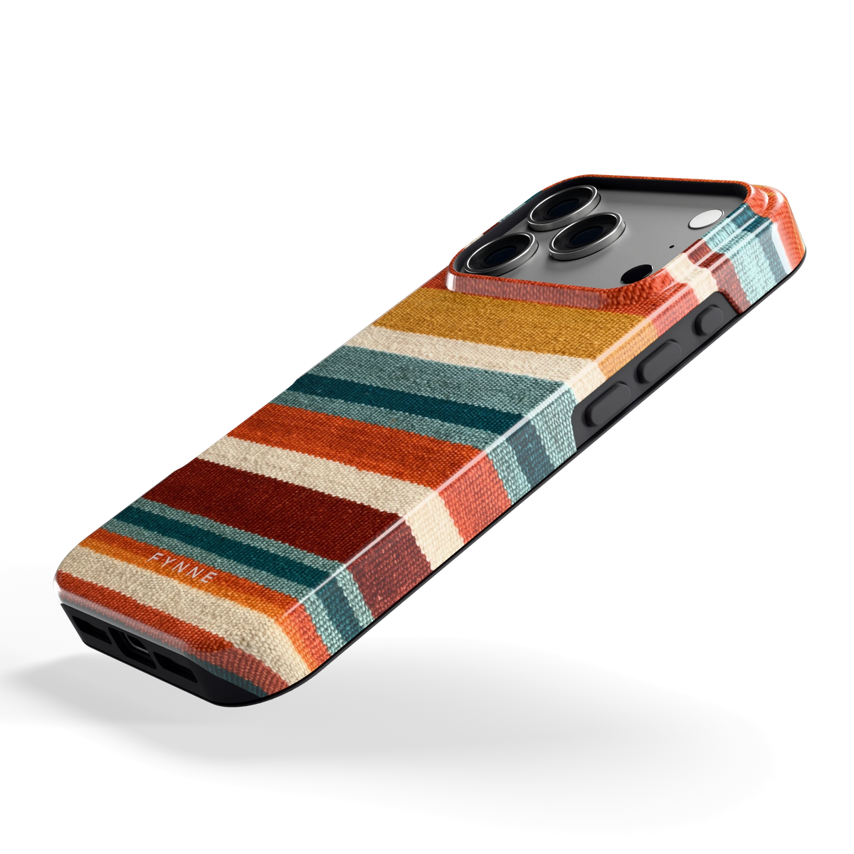Strepen met weeflook hoesje voor iPhone 17 Pro, schuin